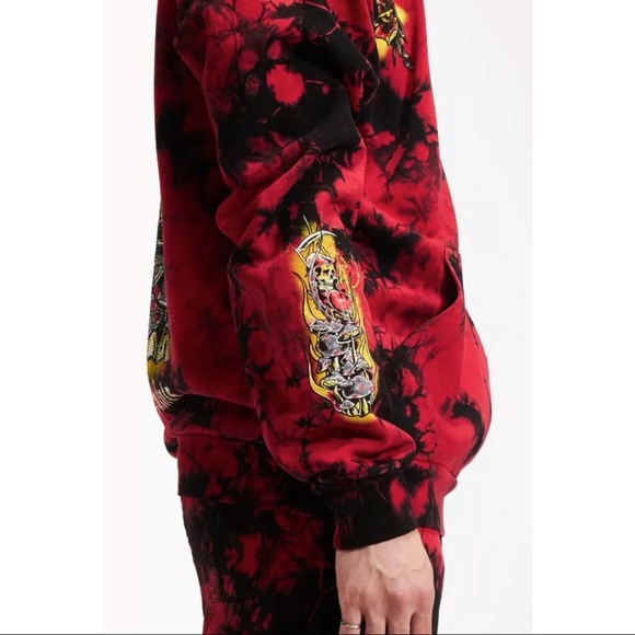 Rebel Saint by Affliction Men's Hoodie Reaper Heavyweight Premium Quality Hood - Picture 11 of 12